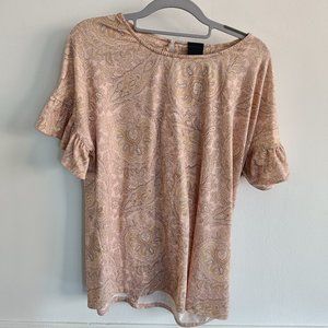 Luxzus oversize top cream colour patterned